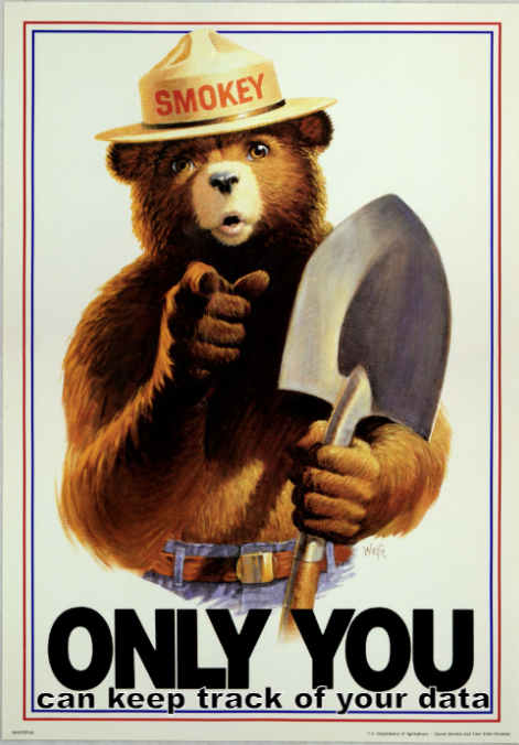Smokey Bear: Only You Can Keep Track of Your Data